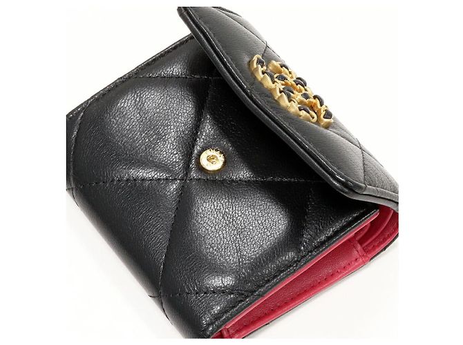 Chanel 19 Chanel CHANEL19 Cartera Pequeña de Piel de Cordero Negro - vista 5