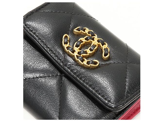 Chanel 19 Chanel CHANEL19 Cartera Pequeña de Piel de Cordero Negro - vista 6