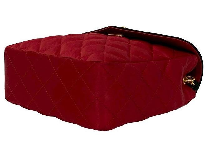 Timeless Borsa a tracolla Chanel Matelasse Satin Nero Rosso - vista 9