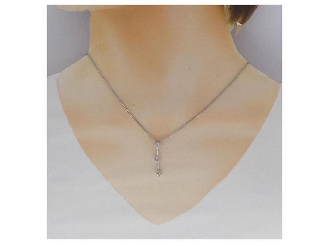 Autre Marque Collana con Diamanti Pt900/Pt850 Argento - vista 6