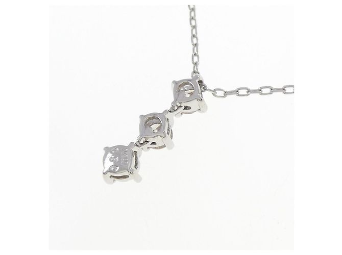 Autre Marque Collana a tre pietre con diamante Pt900/Pt850 Argento - vista 4