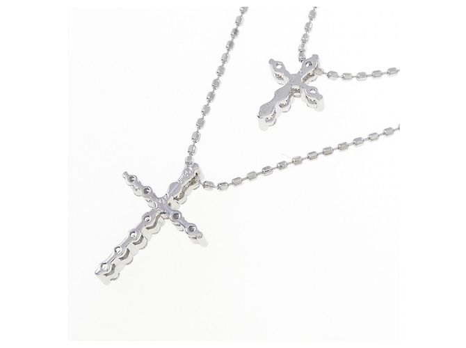 Autre Marque Collana Cross Diamond in Au750 Argento - vista 4