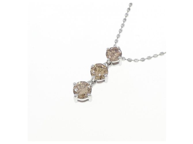 Autre Marque Collier en diamant Au750 Argenté - vue 3
