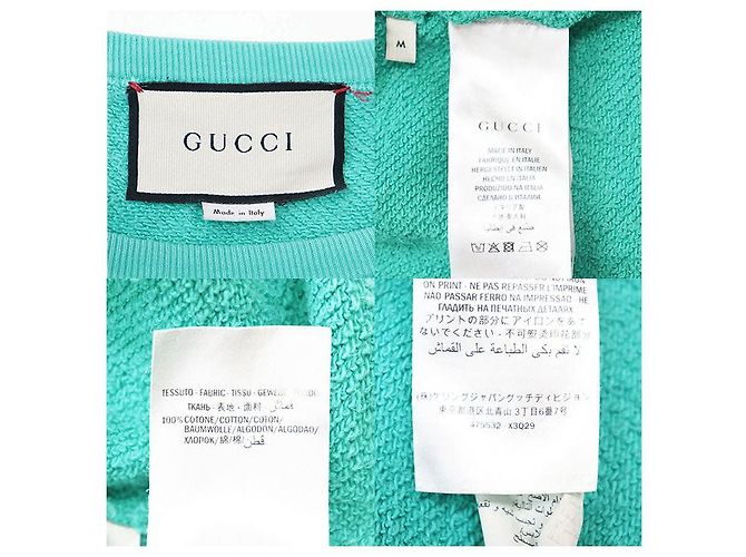 Gucci BLIND FOR LOVE GG Logo Baumwoll-Sweatshirt Blau Türkis - Ansicht 10