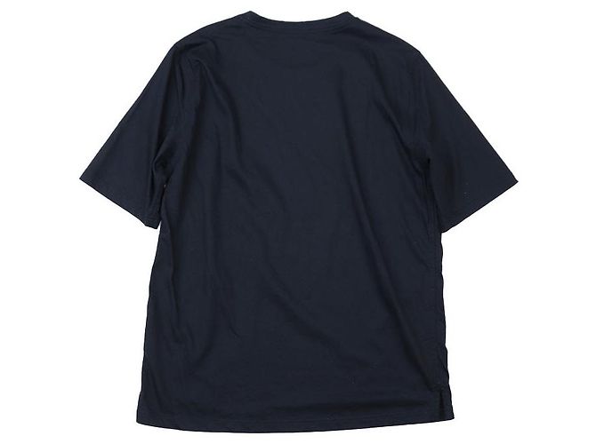 Hermès Camiseta de algodón con parche de piel de cordero Hermes Azul - vista 6