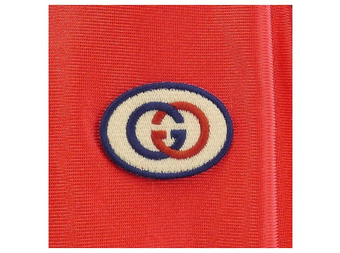 Gucci Logo Patch Shiny Jersey Hoodie Rot - Ansicht 8