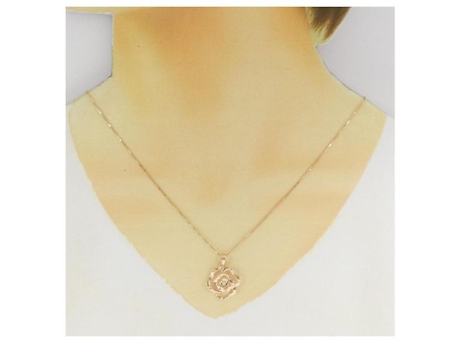 Autre Marque Collana in oro rosa Au750 e diamanti - vista 6
