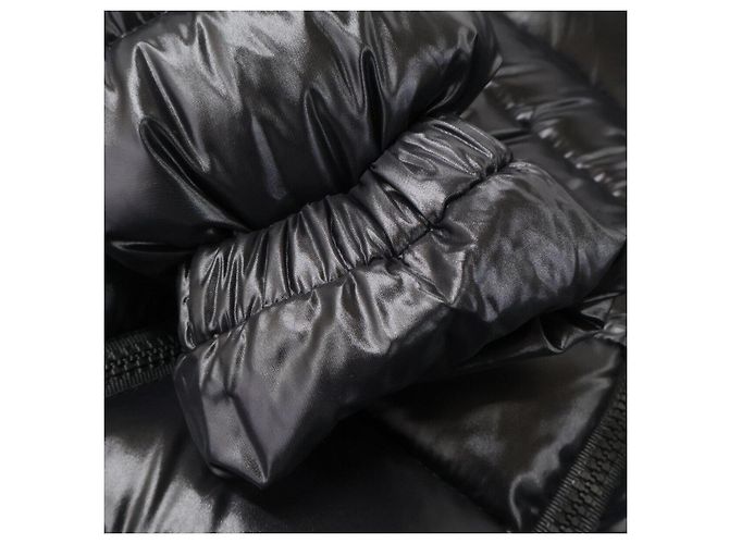Moncler BADYFUR Shiny Nylon Down Jacket Black - view 12
