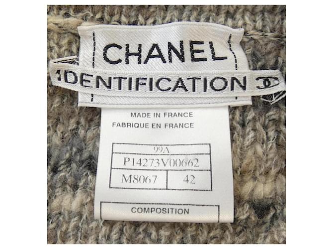 Timeless Giacca Chanel senza collo Marrone Beige - vista 4
