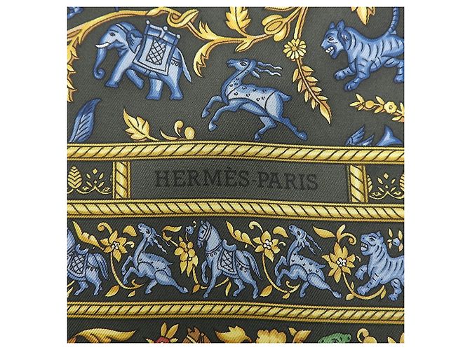 Hermès CHASSEEN INDE Seiden-Langarm-Poloshirt M Mehrfarben - Ansicht 4