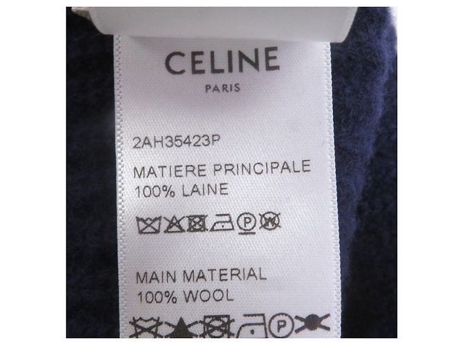 Céline CELINE Logo Patch Wool Beanie Blue Navy blue - view 7