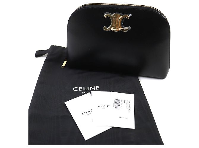 Céline Pochette Celine Triomphe in pelle di vitello Nero - vista 2