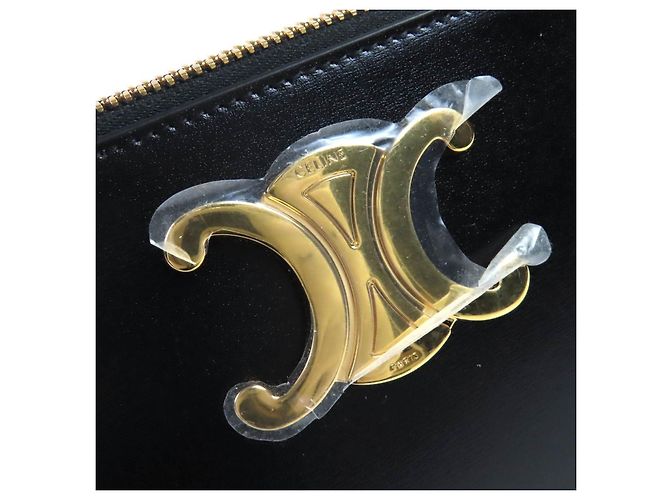Céline Pochette Celine Triomphe in pelle di vitello Nero - vista 8