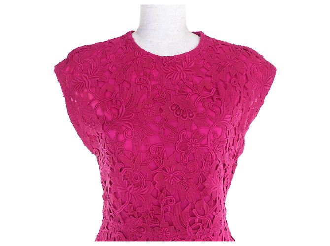 Vestido de encaje bordado Valentino Rosa - vista 4