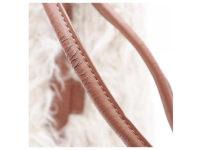 Autre Marque Borsa in pelle e pelliccia VASIC Marrone Beige - vista 3