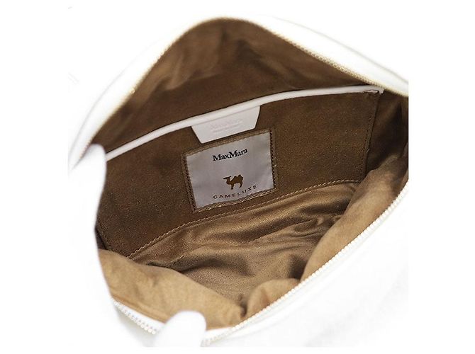 Max Mara TEDDY BANANE 1 CAMELUXE Borsa a Spalla in Pelliccia Bianco Crudo Cammello - vista 11