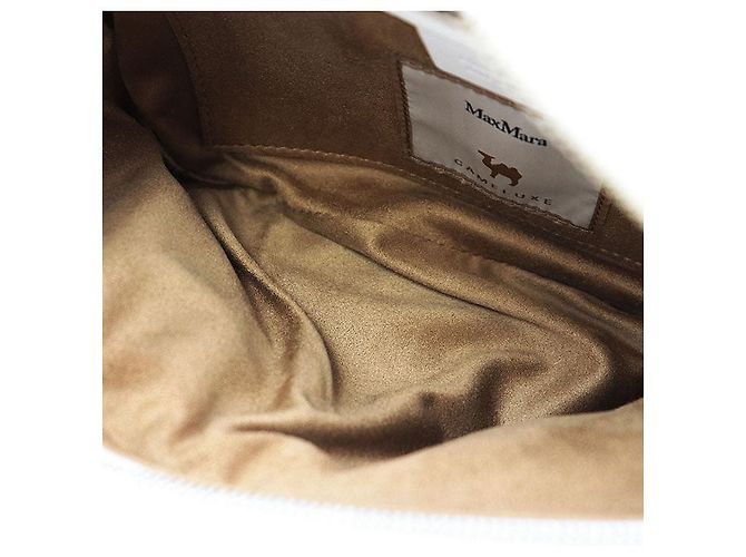 Max Mara TEDDY BANANE 1 CAMELUXE Borsa a Spalla in Pelliccia Bianco Crudo Cammello - vista 6