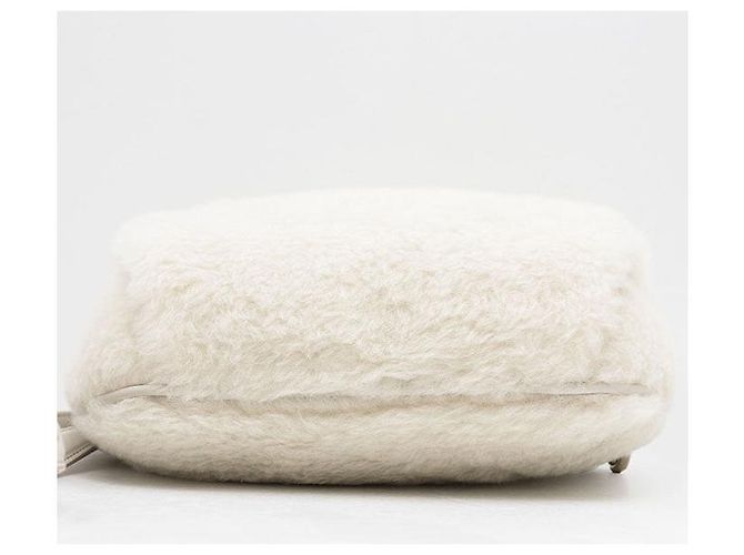 Max Mara TEDDY BANANE 1 CAMELUXE Borsa a Spalla in Pelliccia Bianco Crudo Cammello - vista 9