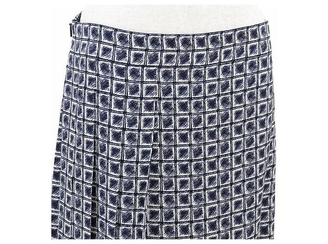Falda de rayón con motivo de espiga geométrica Salvatore Ferragamo Azul Azul marino - vista 2