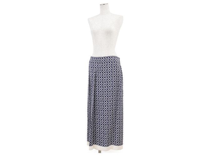 Falda de rayón con motivo de espiga geométrica Salvatore Ferragamo Azul Azul marino - vista 3