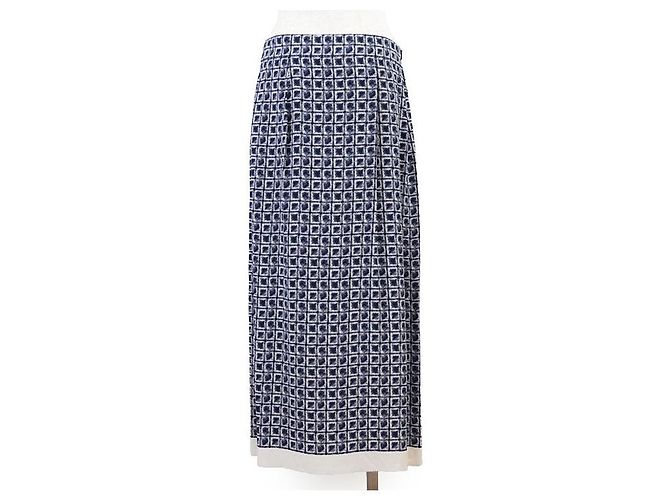Falda de rayón con motivo de espiga geométrica Salvatore Ferragamo Azul Azul marino - vista 4