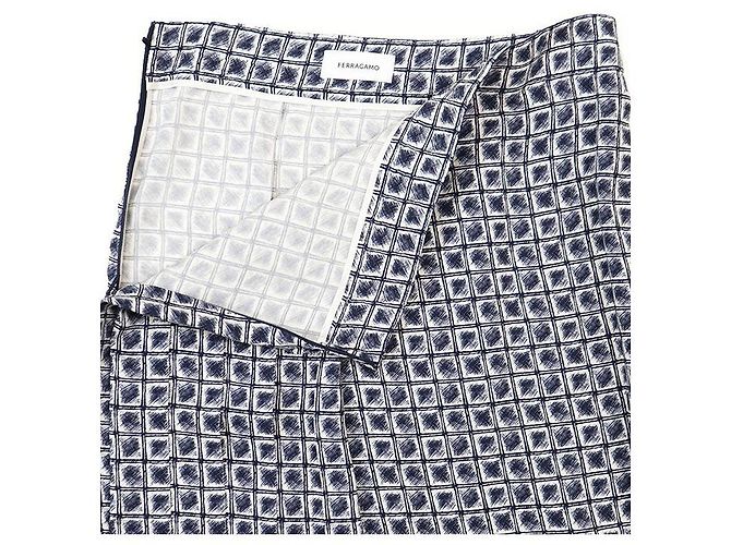 Falda de rayón con motivo de espiga geométrica Salvatore Ferragamo Azul Azul marino - vista 6