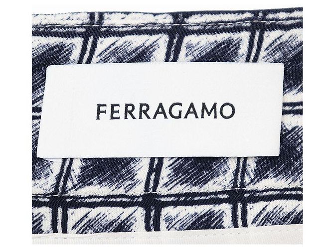 Falda de rayón con motivo de espiga geométrica Salvatore Ferragamo Azul Azul marino - vista 9
