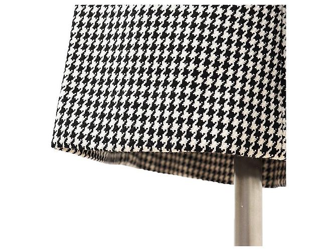 Christian Dior Houndstooth Wool Nylon Wide Pants Black Cream - view 11