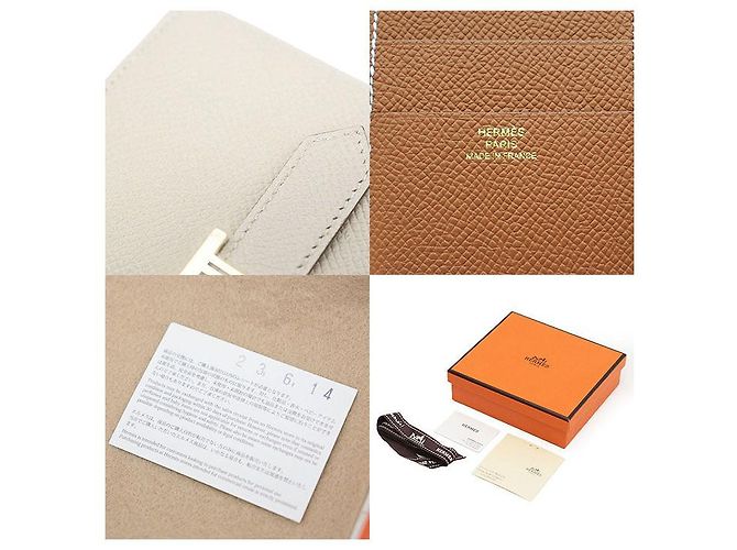 Hermès Hermes Bearn Combine Verso Epsom tri fold wallet White Multiple colors - view 10