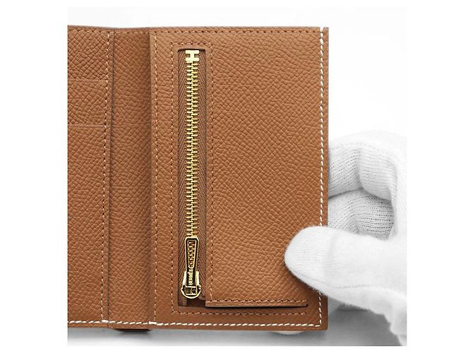 Hermès Hermes Bearn Combine Verso Epsom tri fold wallet White Multiple colors - view 6