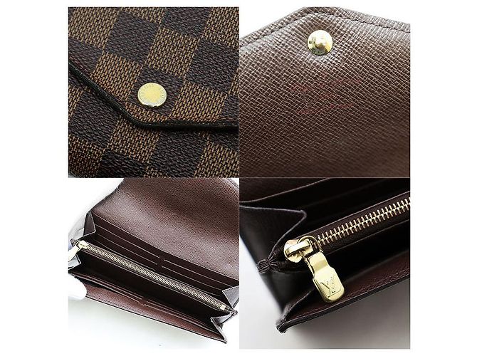 Cartera Sarah en Damier Canvas de Louis Vuitton Castaño - vista 10