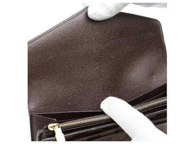 Cartera Sarah en Damier Canvas de Louis Vuitton Castaño - vista 12