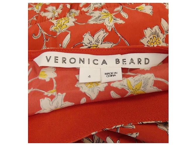 Autre Marque Vestido de seda VERONICA BEARD Roja Beige Amarillo - vista 4