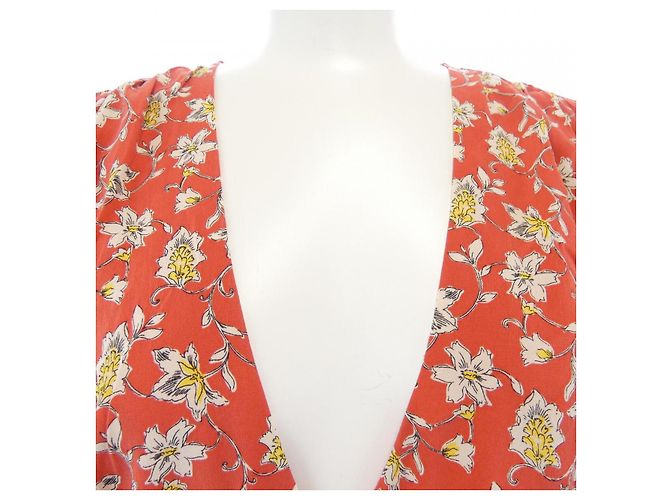 Autre Marque Vestido de seda VERONICA BEARD Roja Beige Amarillo - vista 5