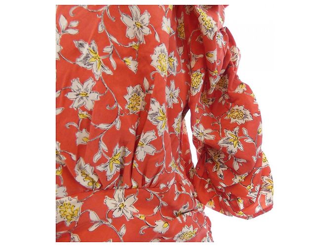 Autre Marque Vestido de seda VERONICA BEARD Roja Beige Amarillo - vista 6
