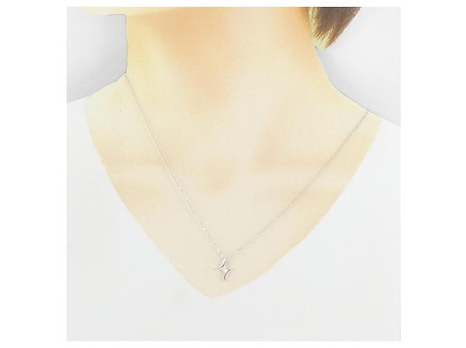 Autre Marque Collana in oro bianco Au750 e diamanti Argento - vista 6