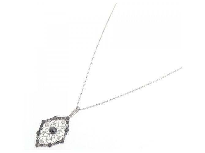 Autre Marque Collana di Diamanti K14WG K18WG Argento - vista 2