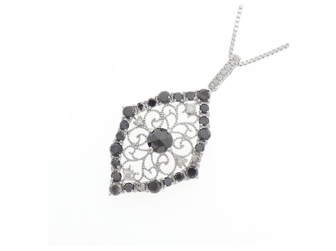 Autre Marque Collana di Diamanti K14WG K18WG Argento - vista 3