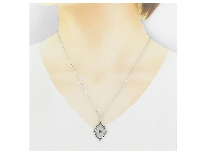 Autre Marque Collana di Diamanti K14WG K18WG Argento - vista 6