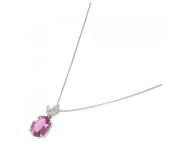 Autre Marque Collana in platino, diamante e tormalina Argento - vista 2