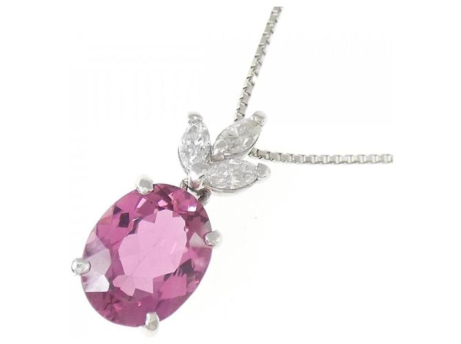 Autre Marque Collana in platino, diamante e tormalina Argento - vista 3