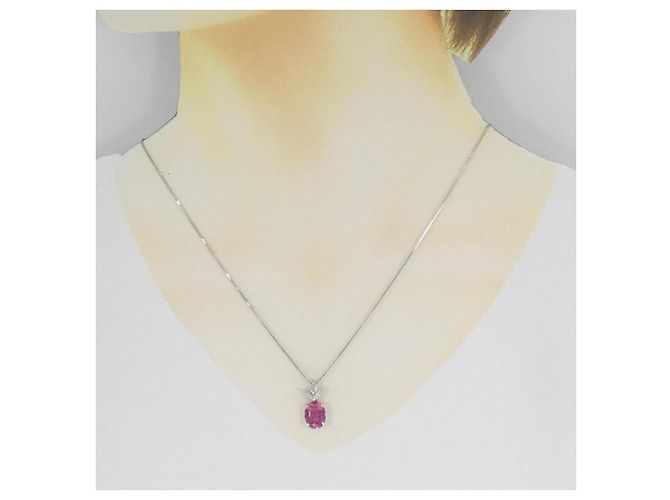 Autre Marque Collana in platino, diamante e tormalina Argento - vista 6