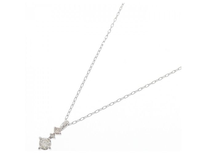 Autre Marque Au750 Diamond Necklace Silvery - view 2