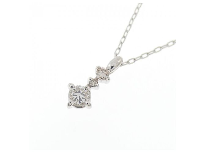 Autre Marque Au750 Diamond Necklace Silvery - view 3