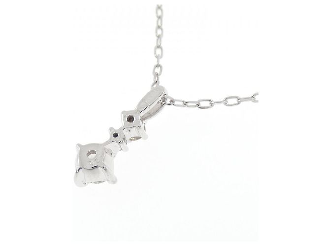 Autre Marque Au750 Diamond Necklace Silvery - view 4