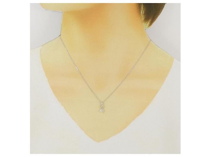 Autre Marque Au750 Diamond Necklace Silvery - view 6