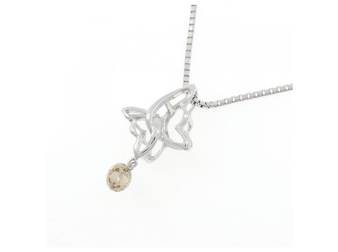 Autre Marque Collana farfalla in diamanti e oro bianco Au750 Argento - vista 3