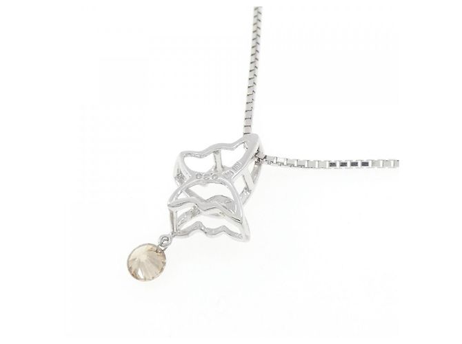 Autre Marque Collana farfalla in diamanti e oro bianco Au750 Argento - vista 4
