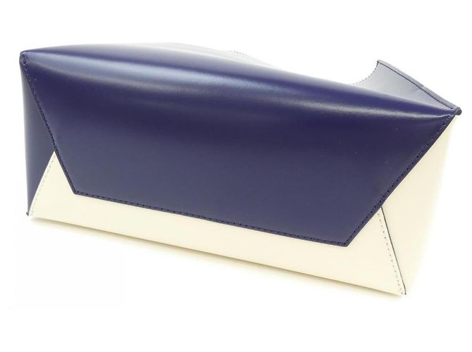 Marni SHMPV01TY3 LV639 Kalbsleder Tasche Blau Beige Marineblau - Ansicht 4