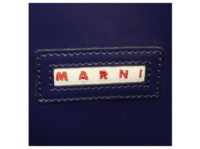 Marni SHMPV01TY3 LV639 Kalbsleder Tasche Blau Beige Marineblau - Ansicht 5